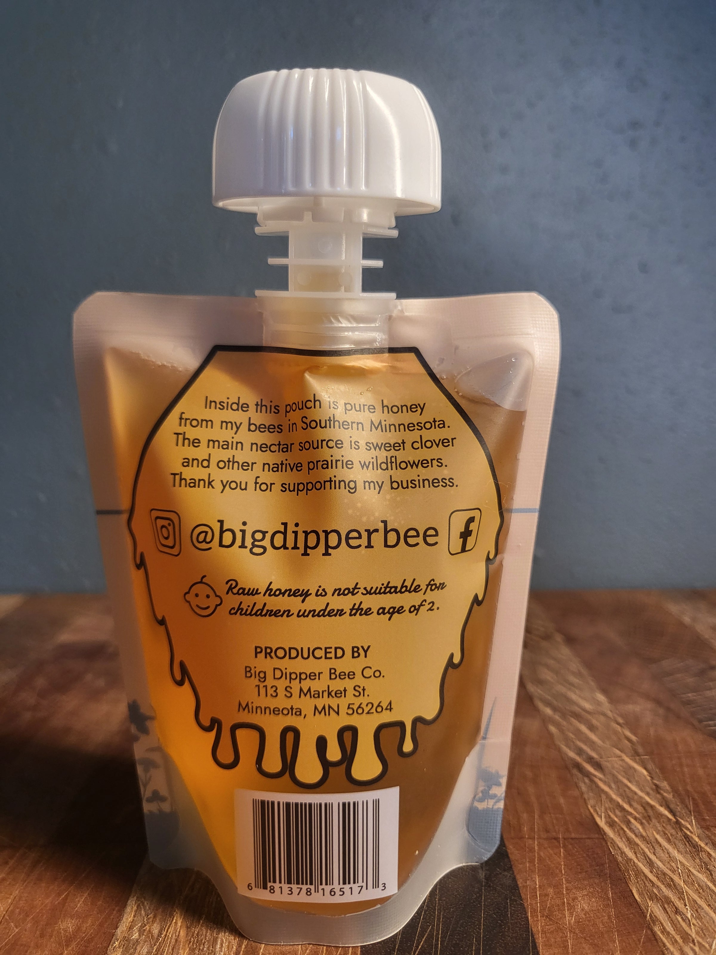 Southern Minnesota Sweetness On-The-Go: 3oz Squeezable Honey Pouch
